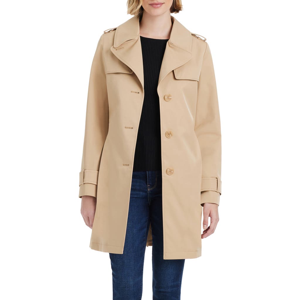 Kate Spade New York Short Trench Coat In Spring Khaki