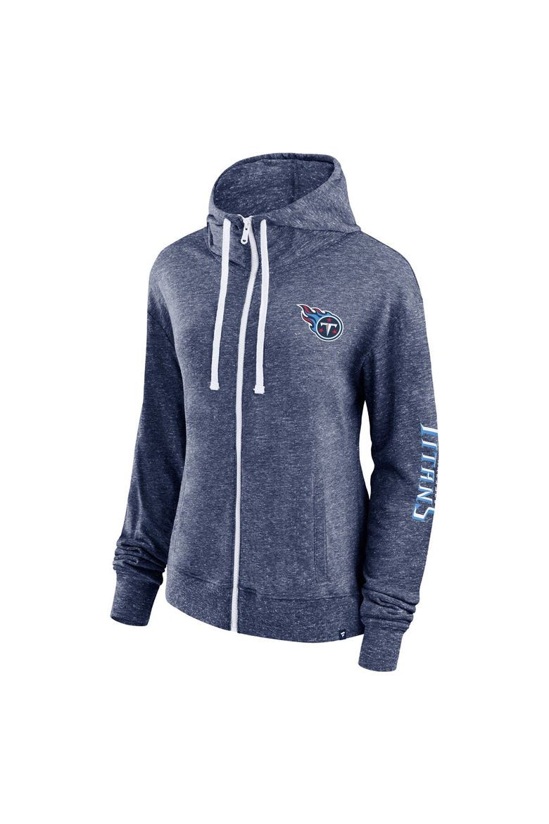 Women's Fanatics Branded Heather Navy Tennessee Titans Opening Coin Flip Lightweight Full-Zip Hoodie, Alternate, color, Heather Navy