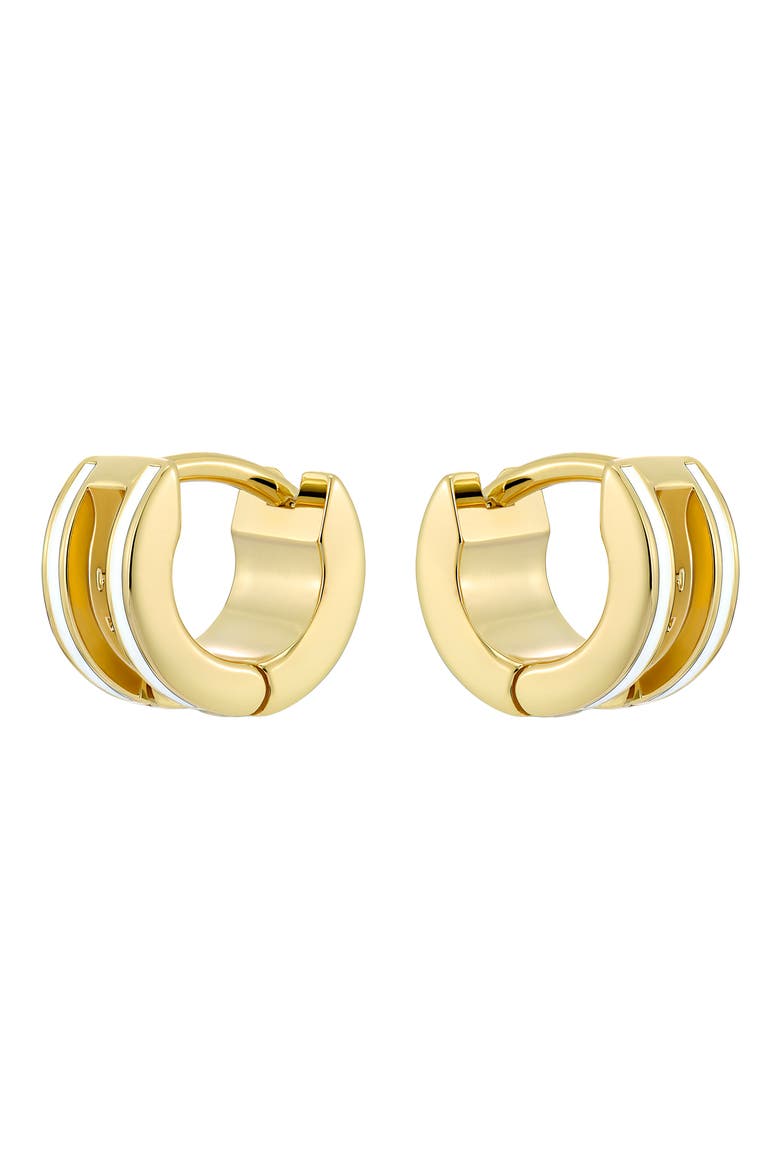 Rolo Classic Color Huggie Hoop Earrings, Alternate, color, METALLIC GOLD WHITE