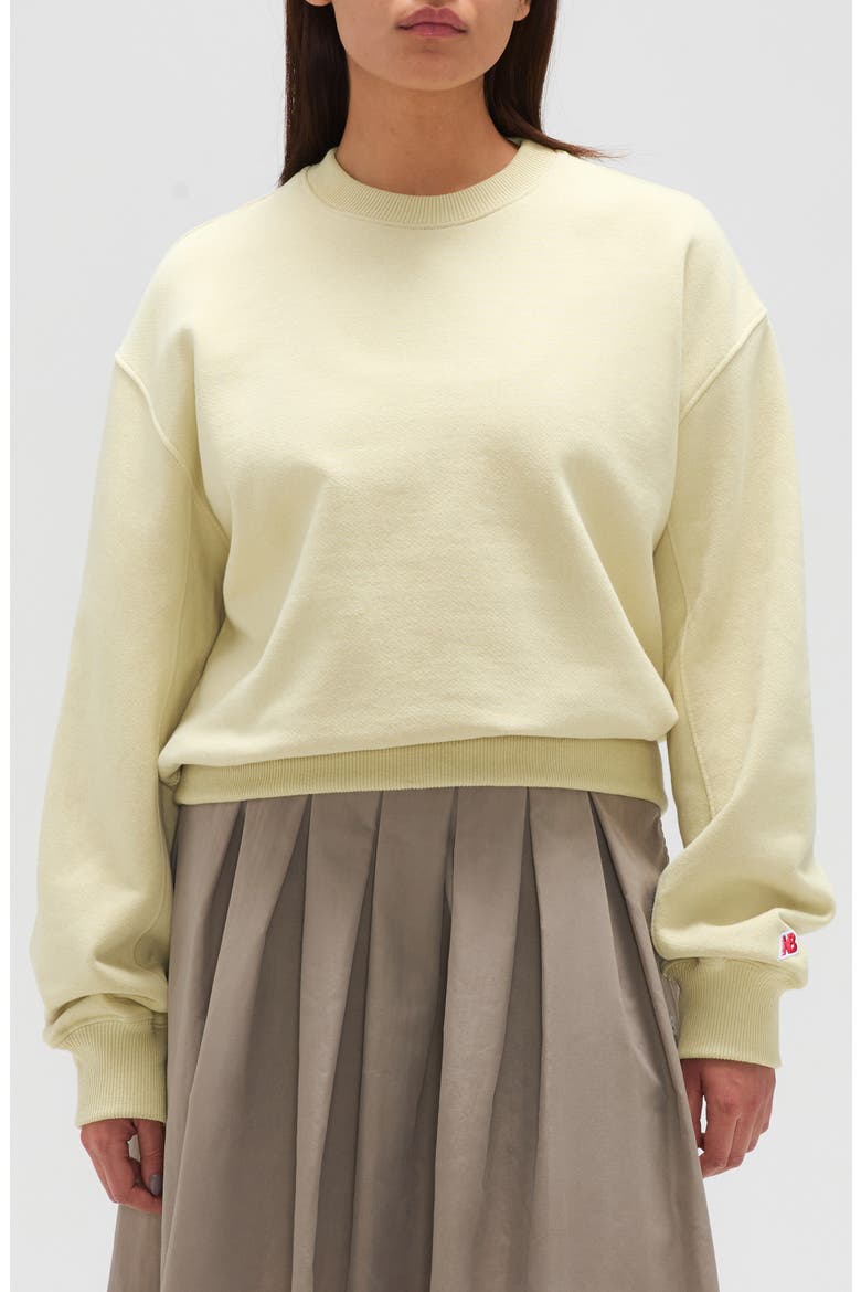 Made in USA Oversize Cotton French Terry Crewneck Sweatshirt, Main, color, YELLOW