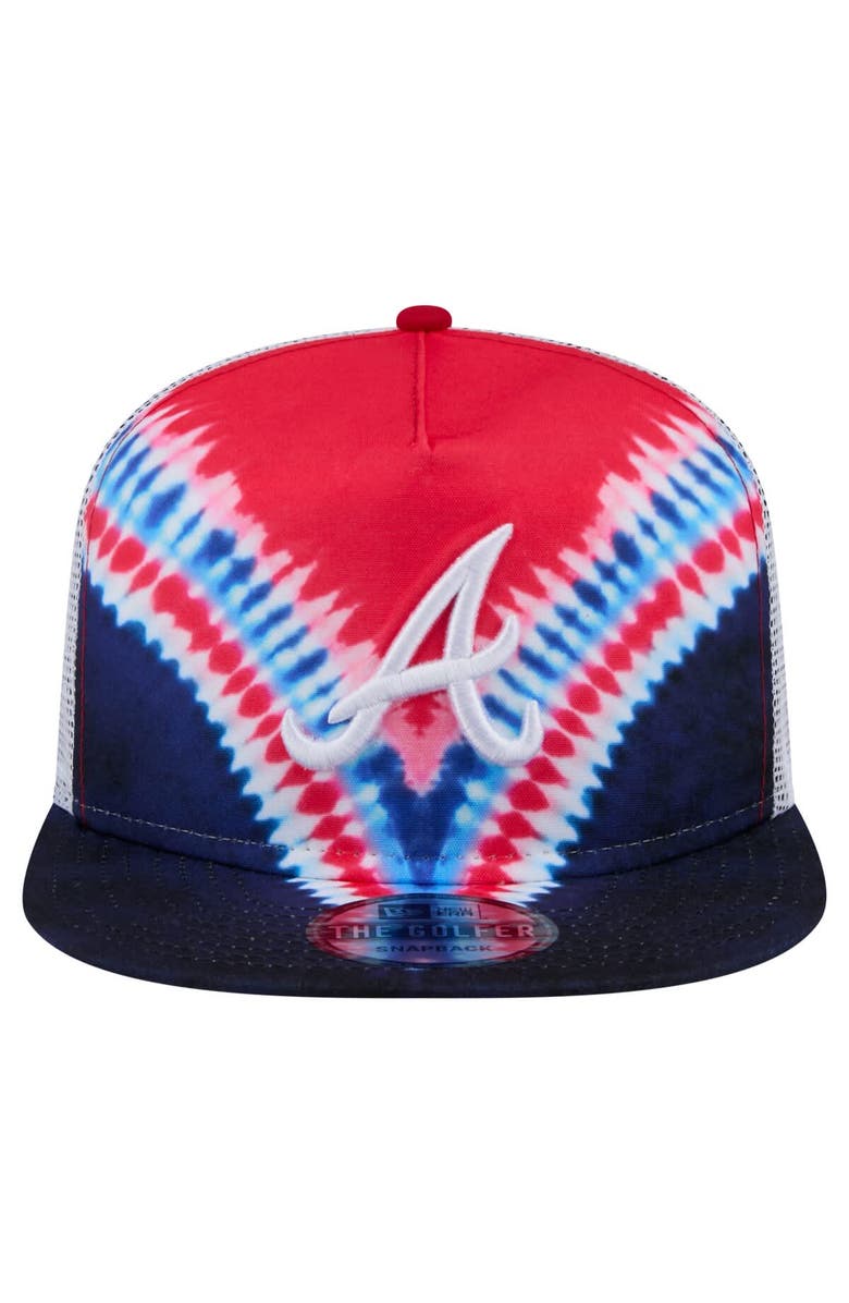 New Era Men's New Era Atlanta Braves Tie-Dye Golfer Trucker Adjustable Hat, Alternate, color, 