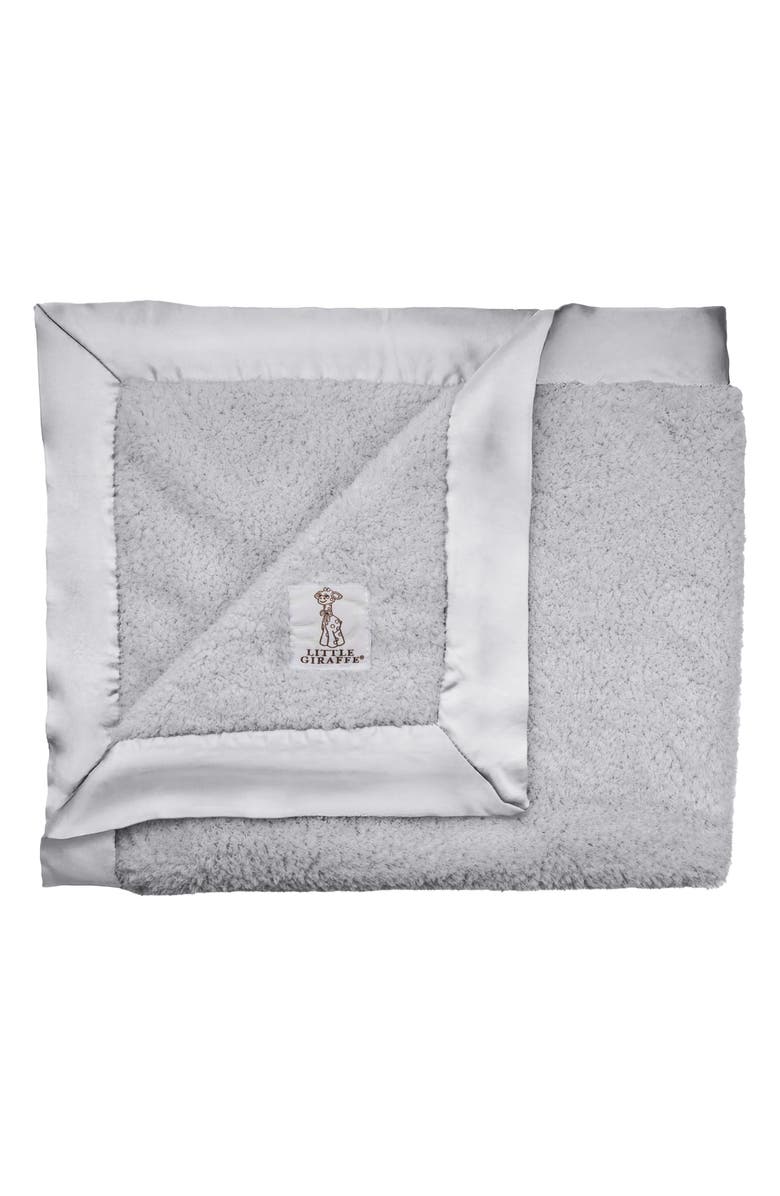 Little Giraffe Chenille Blanket, Main, color, Silver