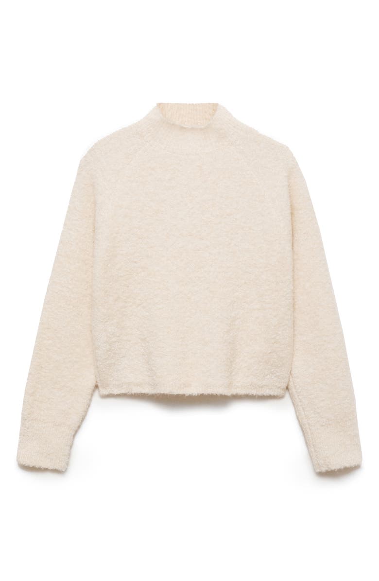 MANGO Perkins Mock Neck Bouclé Sweater, Alternate, color,