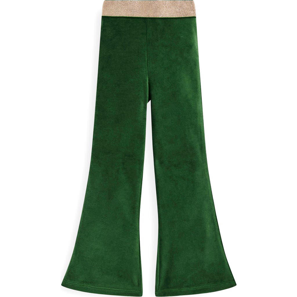 Mini Boden Kids' Flare Velvet Leggings In Green