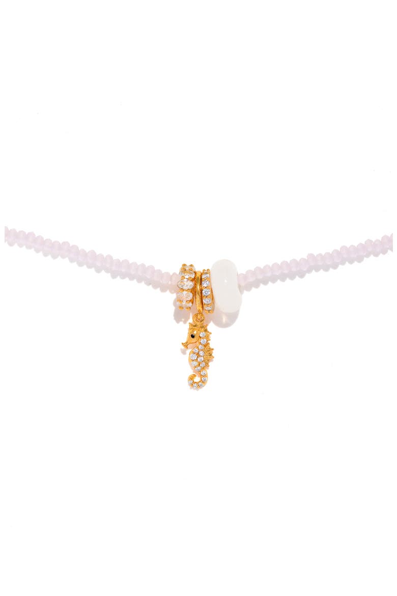 Seahorse Beaded Pendant Necklace, Alternate, color, GOLD