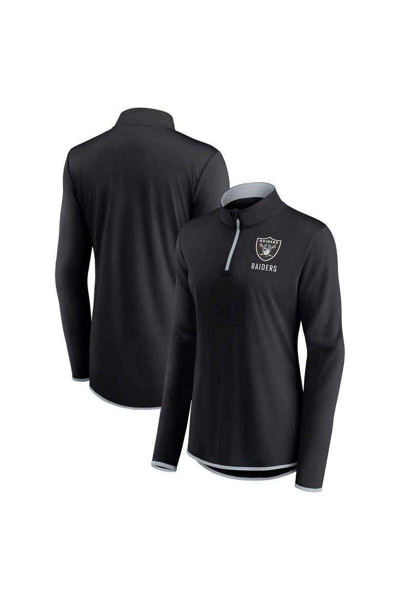 Women's Fanatics Branded Black Las Vegas Raiders Worth the Drive Quarter-Zip Top, Main, color, Black