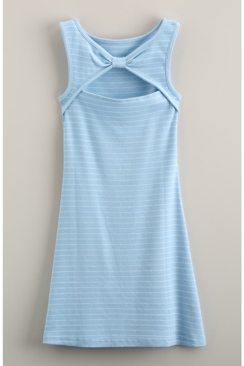 Kids' Open Back Cotton Blend Rib Dress, Alternate, color, BLUE COOL JODIE STRIPE
