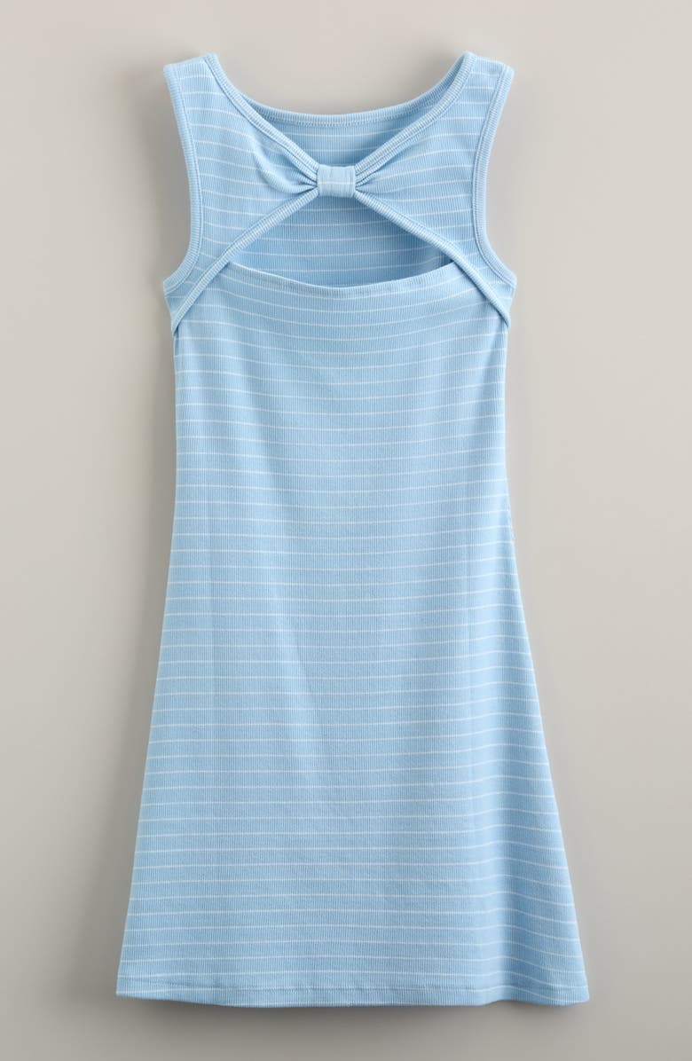 Nordstrom Kids' Open Back Cotton Rib Dress, Alternate, color, Blue Cool Jodie Stripe