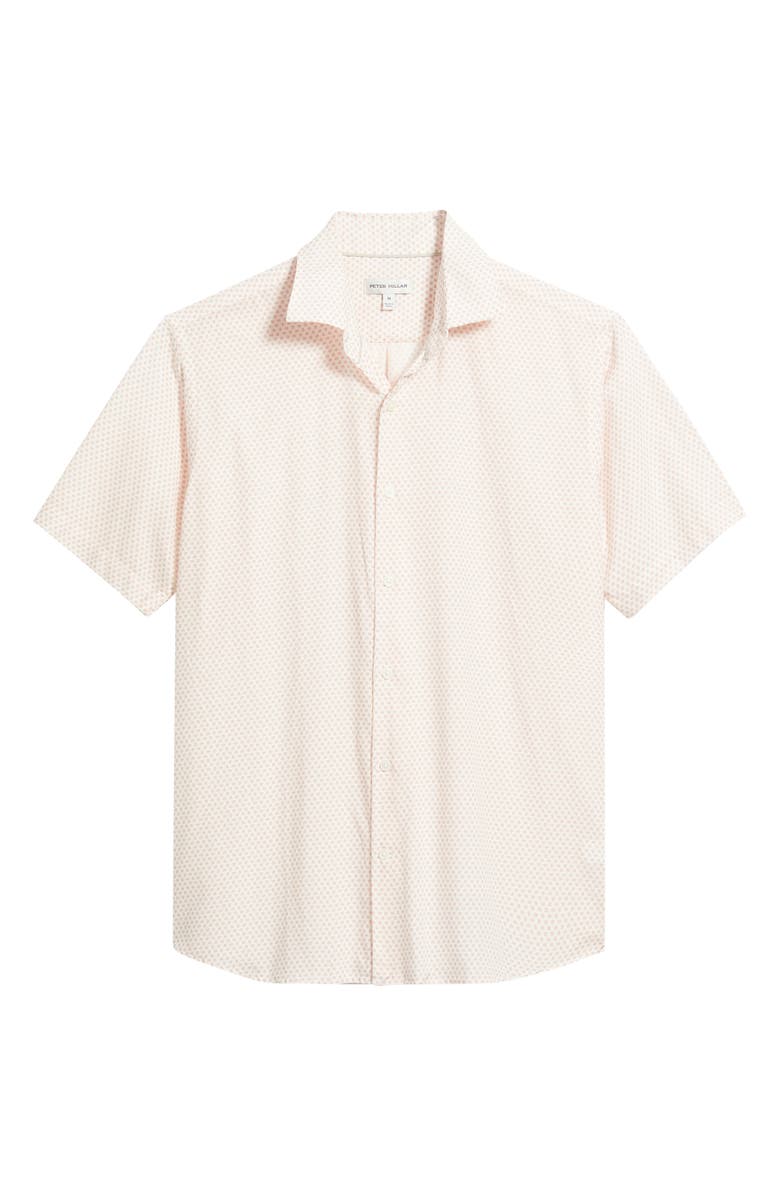 Peter Millar Tamarama Medallion Print Short Sleeve Cotton & Lyocell Button-Up Shirt, Alternate, color, Venetian Pink