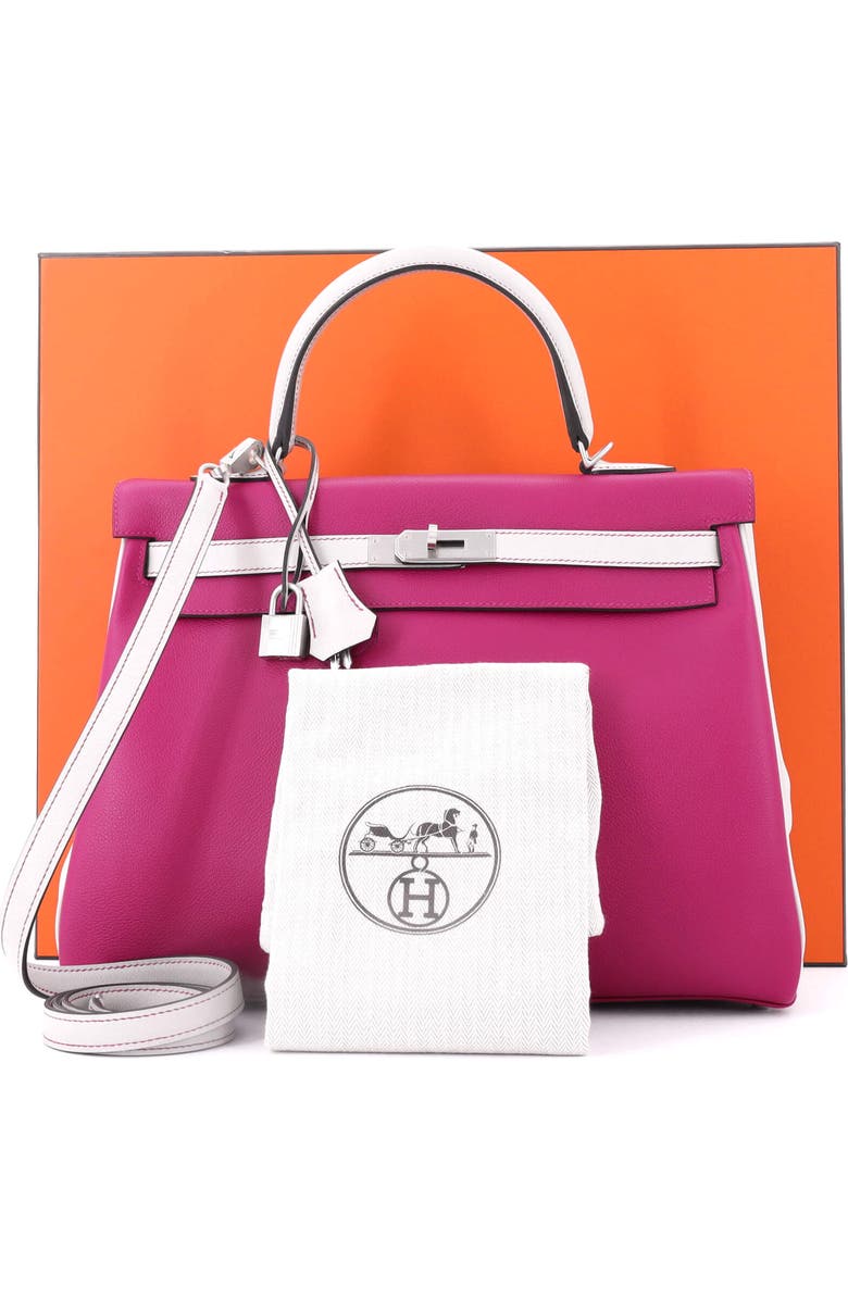 Pre-Owned Hermes Kelly Handbag Bicolor Evercolor with Brushed Palladium Hardware 35, Alternate, color,