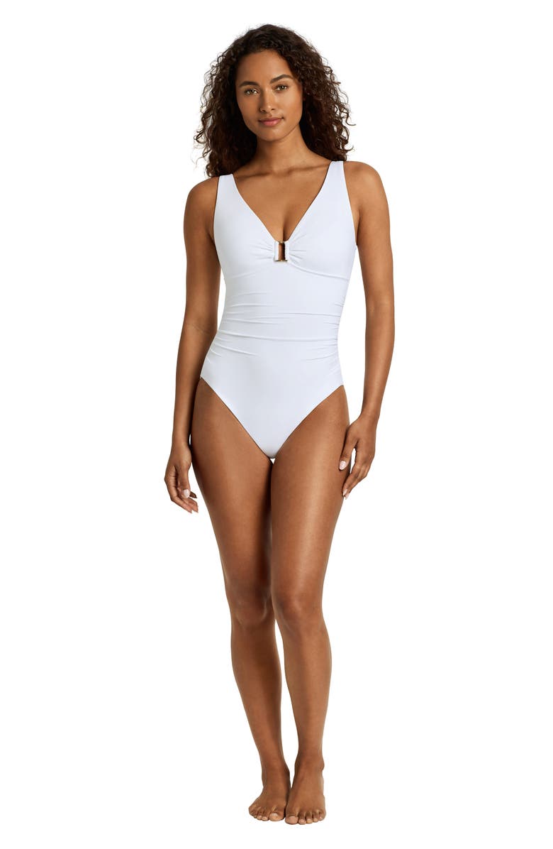Lauren Ralph Lauren Ring Underwire One-Piece Swimsuit, Alternate, color, White