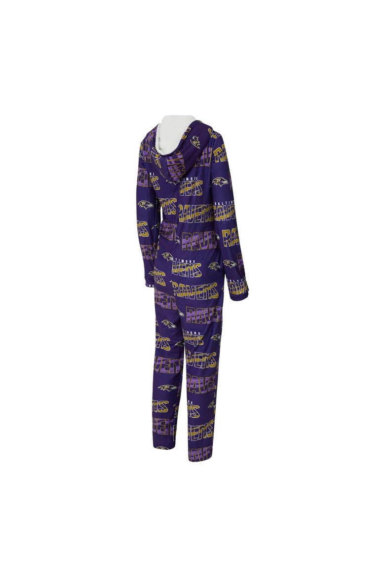 Women's Concepts Sport  Purple Baltimore Ravens Roadway Allover Print Microfleece Full-Zip Union Suit, Alternate, color, Purple
