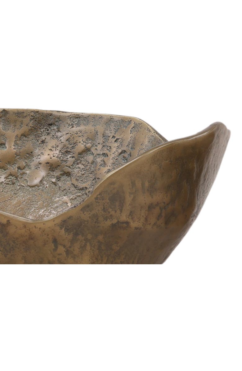 Dovetail Furniture Hudson Antiqued Aluminum Decorative Bowl Set, Alternate, color, Antique Brass