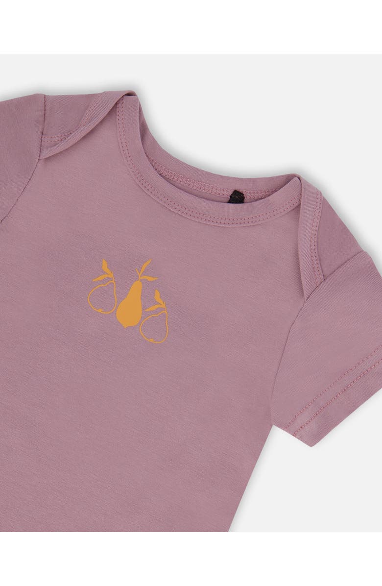 Deux par Deux Baby Girl's Organic Cotton Bodysuit Old Mauve, Alternate, color, 