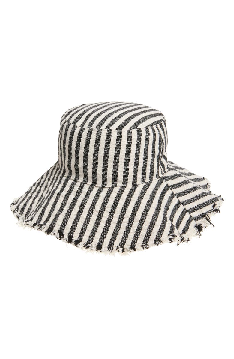 Treasure & Bond Frayed Edge Stripe Bucket Hat, Main, color,