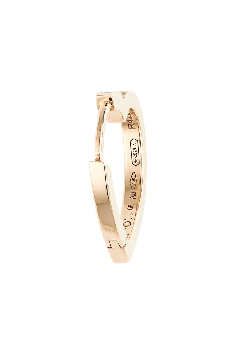 Antifer Diamond Pavé Huggie Heart Hoop Earring, Alternate, color, ROSE GOLD