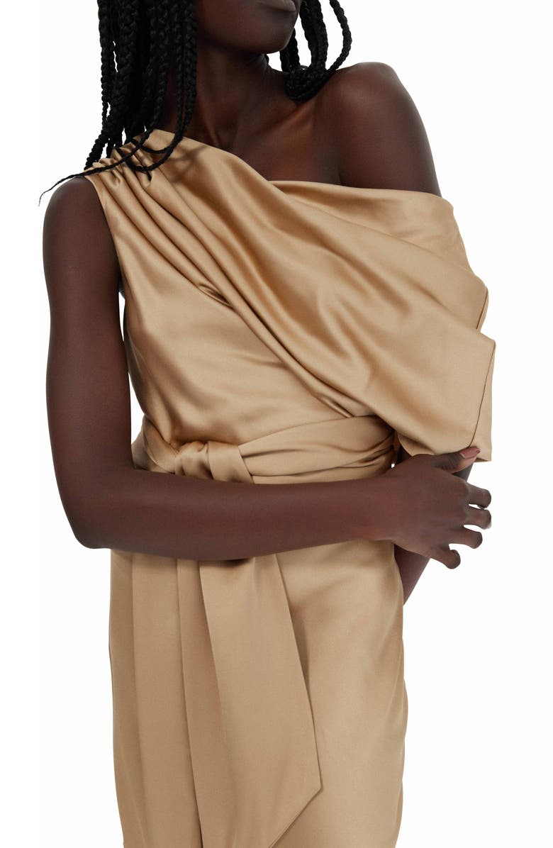 Significant Other Erika One-Shoulder Satin A-Line Dress, Alternate, color, 