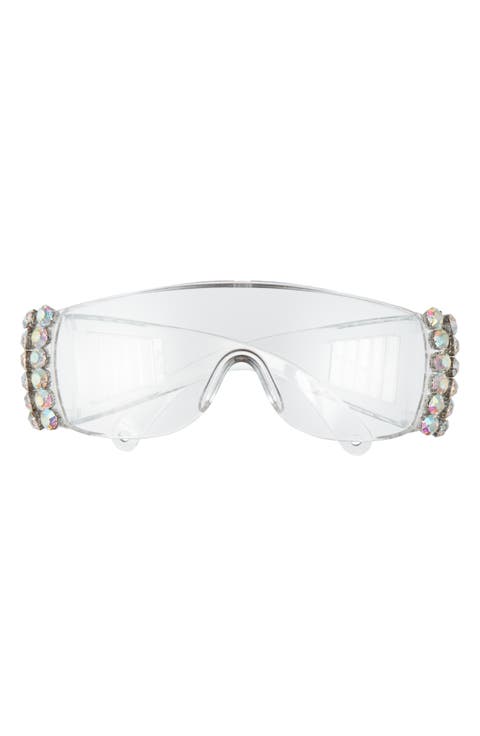 Crystal Embellished Shield Safety Glasses