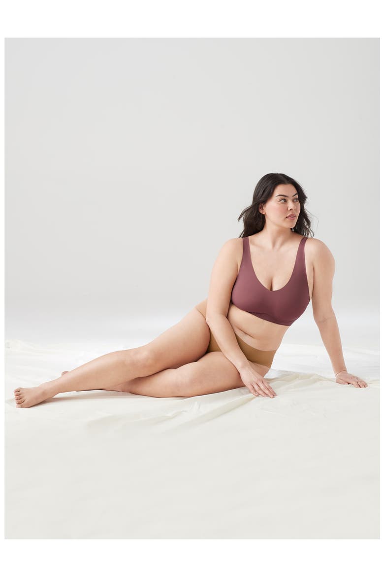 True Body Lift V-Neck Full Cup Soft Form Band Bra, Alternate, color, WILD GINGER
