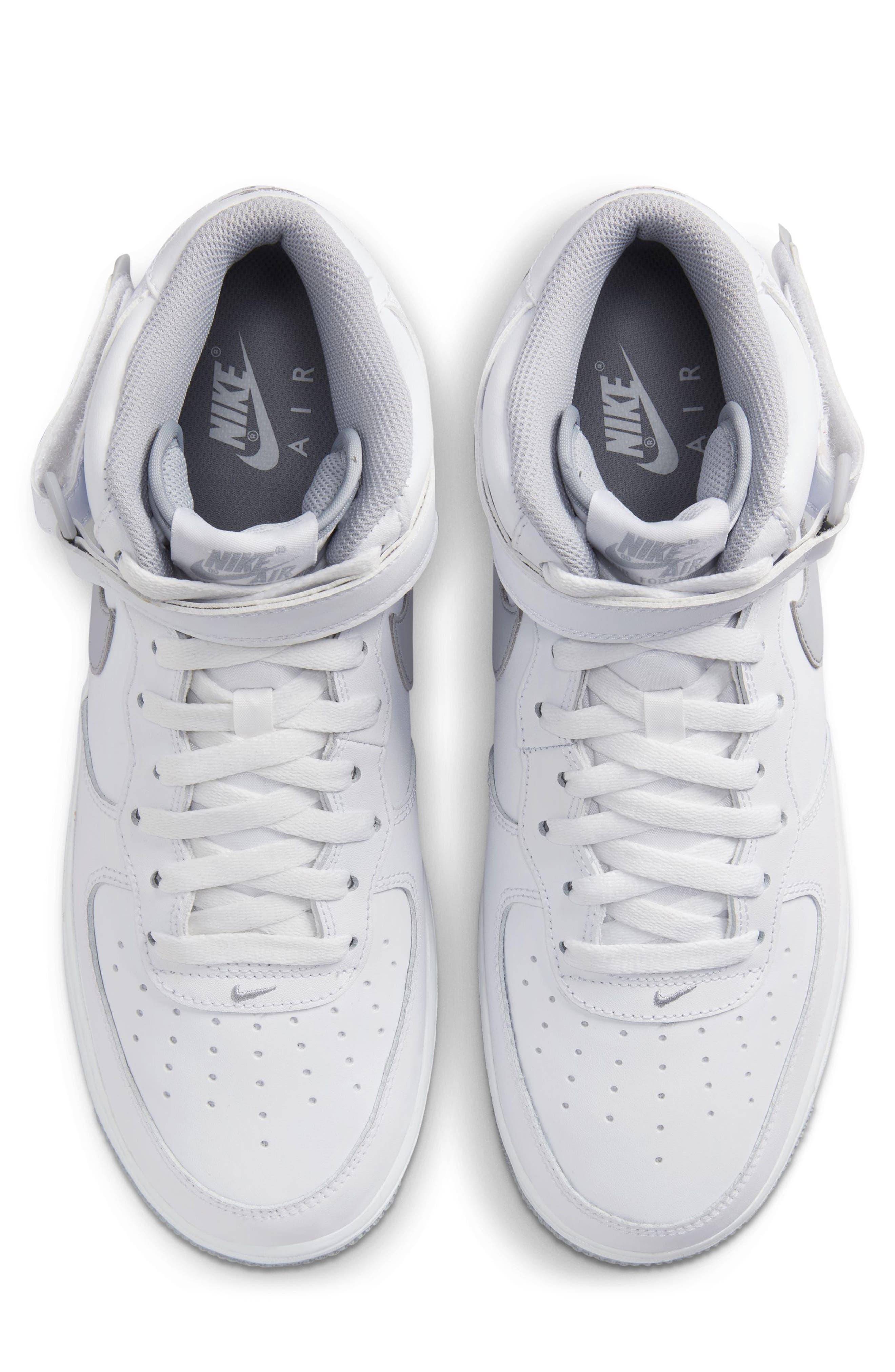 Air Force 1 Mid '07 Sneaker, Alternate, color, WHITE/ WHITE/ WOLF GREY
