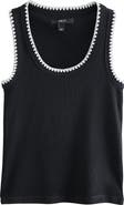 NEXT Monochrome Embroidered Cotton Rib Tank
