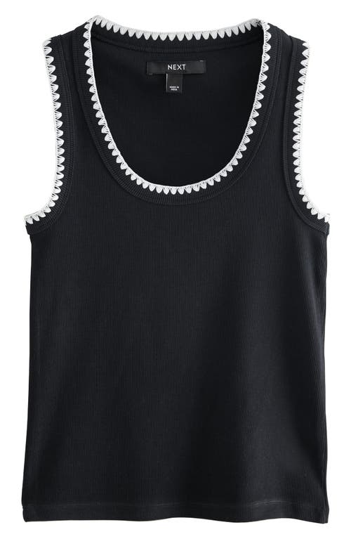 Next Monochrome Embroidered Cotton Rib Tank