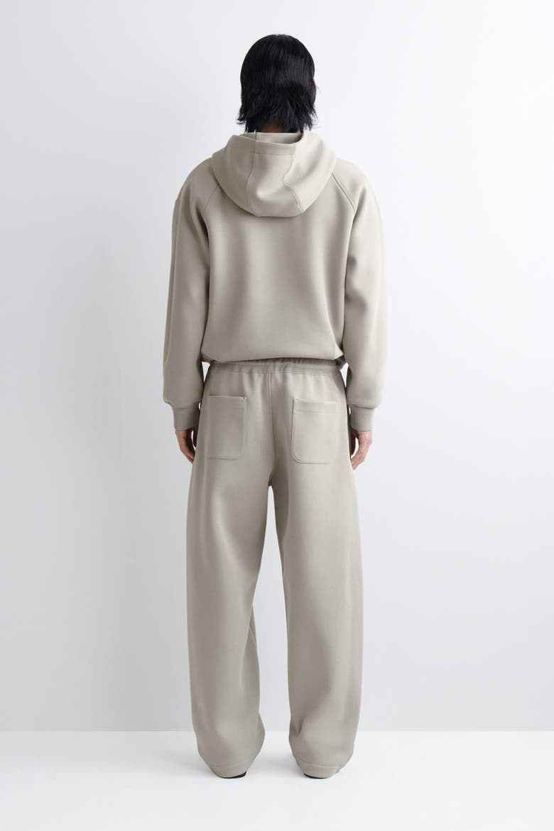 Cotton-Piqué Oversized Barrel-Leg Joggers, Alternate, color, BEIGE