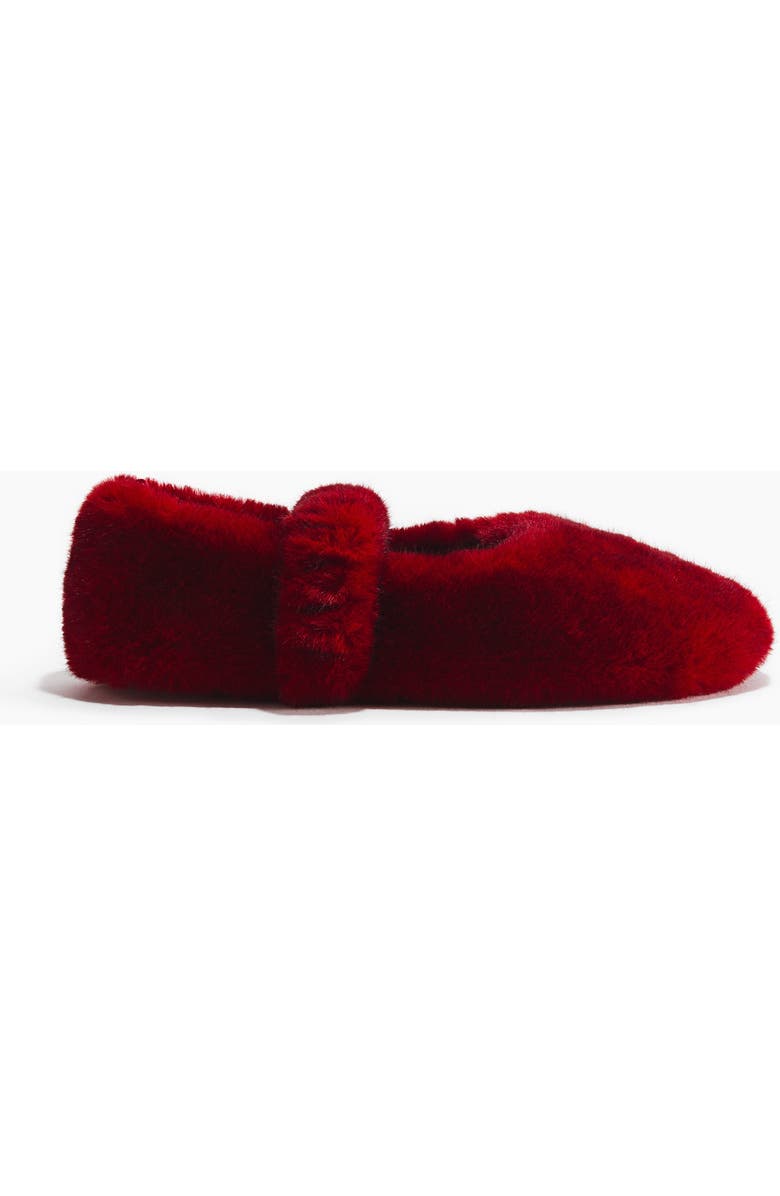 H&M Fluffy Slippers, Main, color, Dark Red