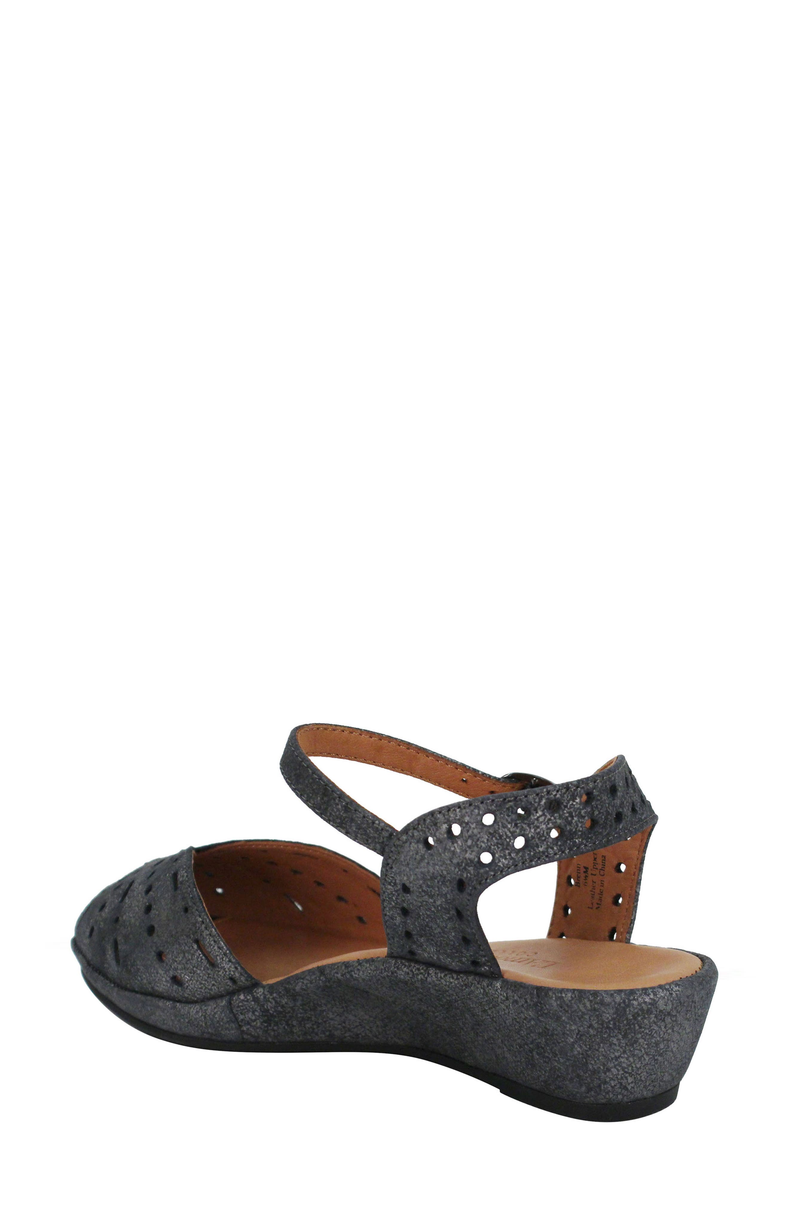 'Brenn' Ankle Strap Sandal, Alternate, color, GRAPHITE LEATHER