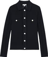 Reiss Harri Rib Knit Button-Up Shirt