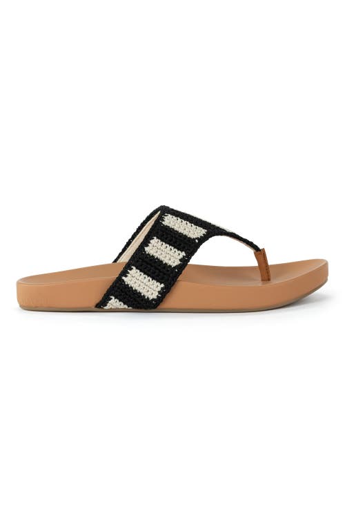 The Sak Everly Sandal In Black Stripe
