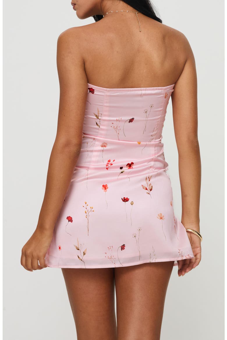 Irena Strapless Satin Minidress, Alternate, color, PINK