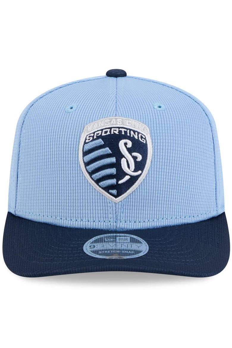 Men's New Era  Sky Blue/Navy Sporting Kansas City 2025 Jersey Hook 9SEVENTY Stretch-Snap Hat, Alternate, color, Light Blue