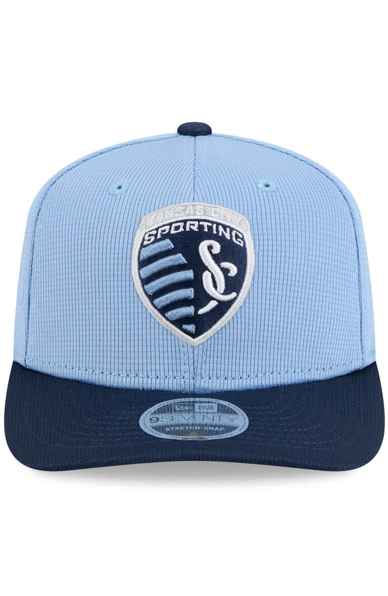 New Era Men's New Era Sky Blue/Navy Sporting Kansas City 2025 Jersey Hook 9SEVENTY Stretch-Snap Hat, Alternate, color, Light Blue