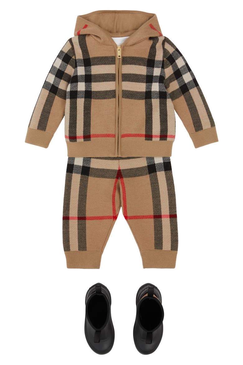 Kids' Gerard Archive Check Wool & Cashmere Blend Joggers, Alternate, color, ARCHIVE BEIGE IP CHECK