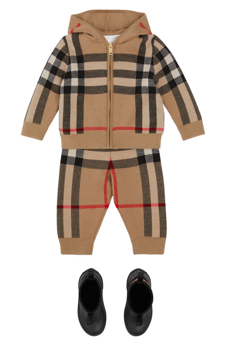 Burberry Kids' Gerard Archive Check Wool & Cashmere Blend Joggers, Alternate, color, 