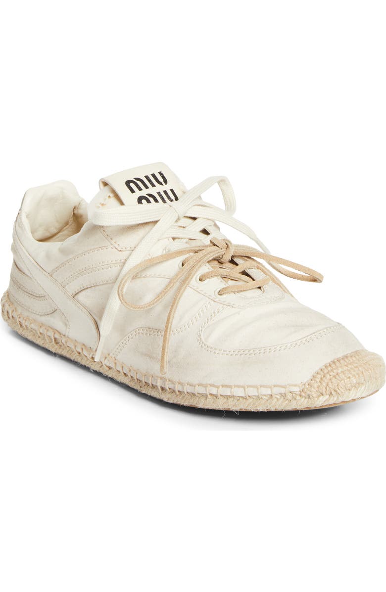 Miu Miu Espadrille Sneaker, Main, color, Ecru