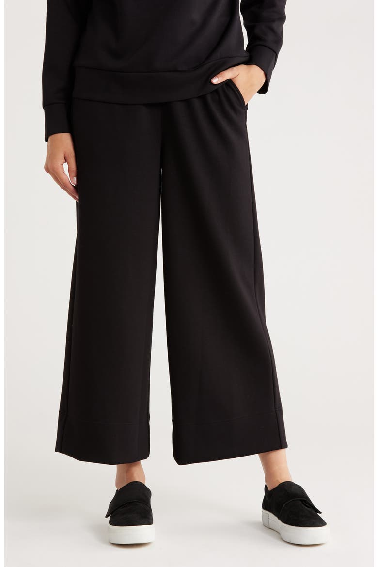 Scuba Wide Leg Pants, Main, color, BLACK