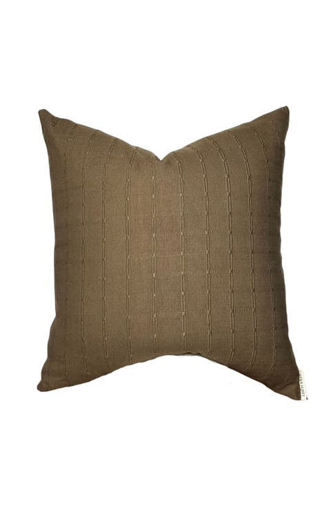 Graham | Cedar Brown Woven Stripe Pillow Cover