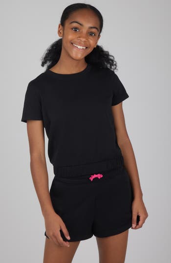 90 Degree By Reflex Kids' Terry T-shirt & Shorts Set In Black