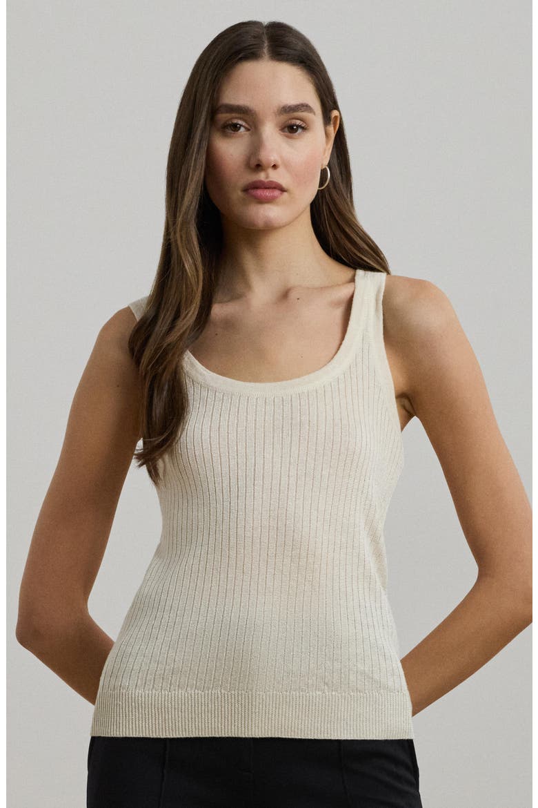 Linen Blend Rib Sweater Tank, Alternate, color, MASCARPONE CREAM