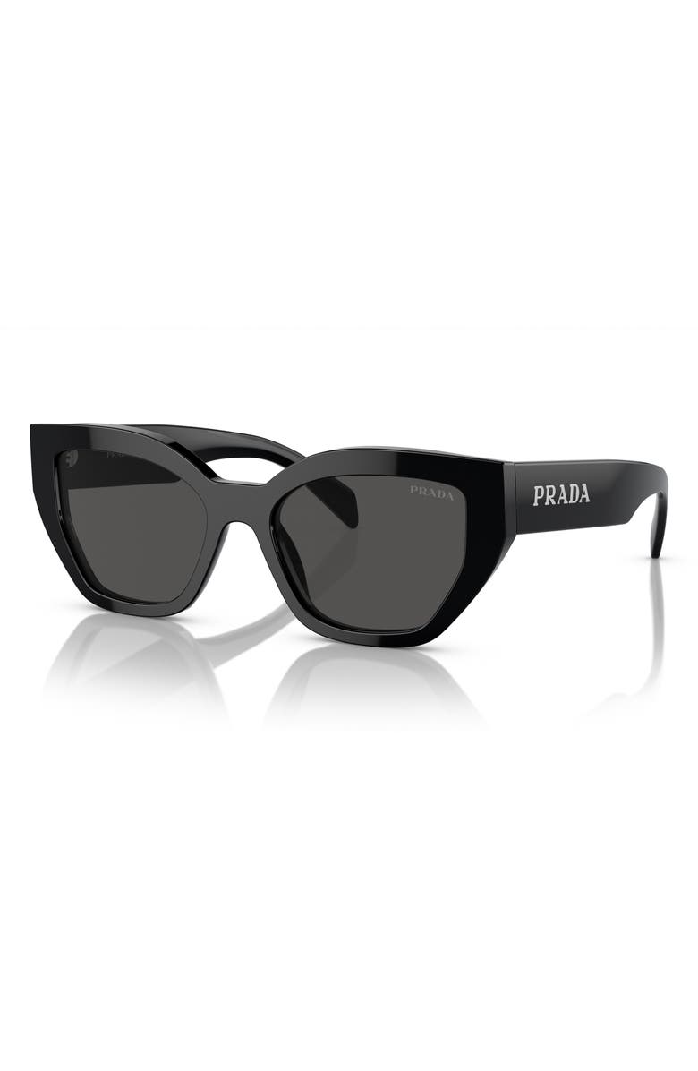 Prada 53mm Butterfly Sunglasses, Alternate, color, Black