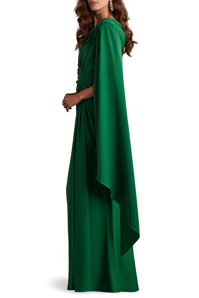 Ember One-Shoulder Draped Gown, Alternate, color, BAMBOO
