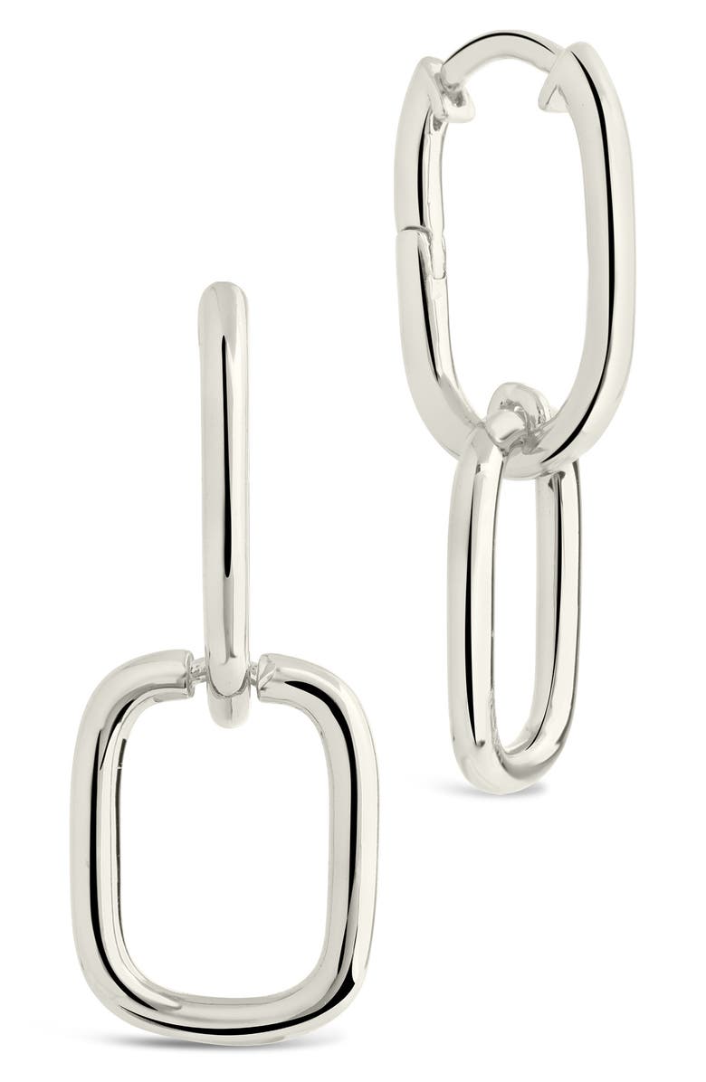 Sterling Forever Talani Link Drop Earrings, Main, color, Silver