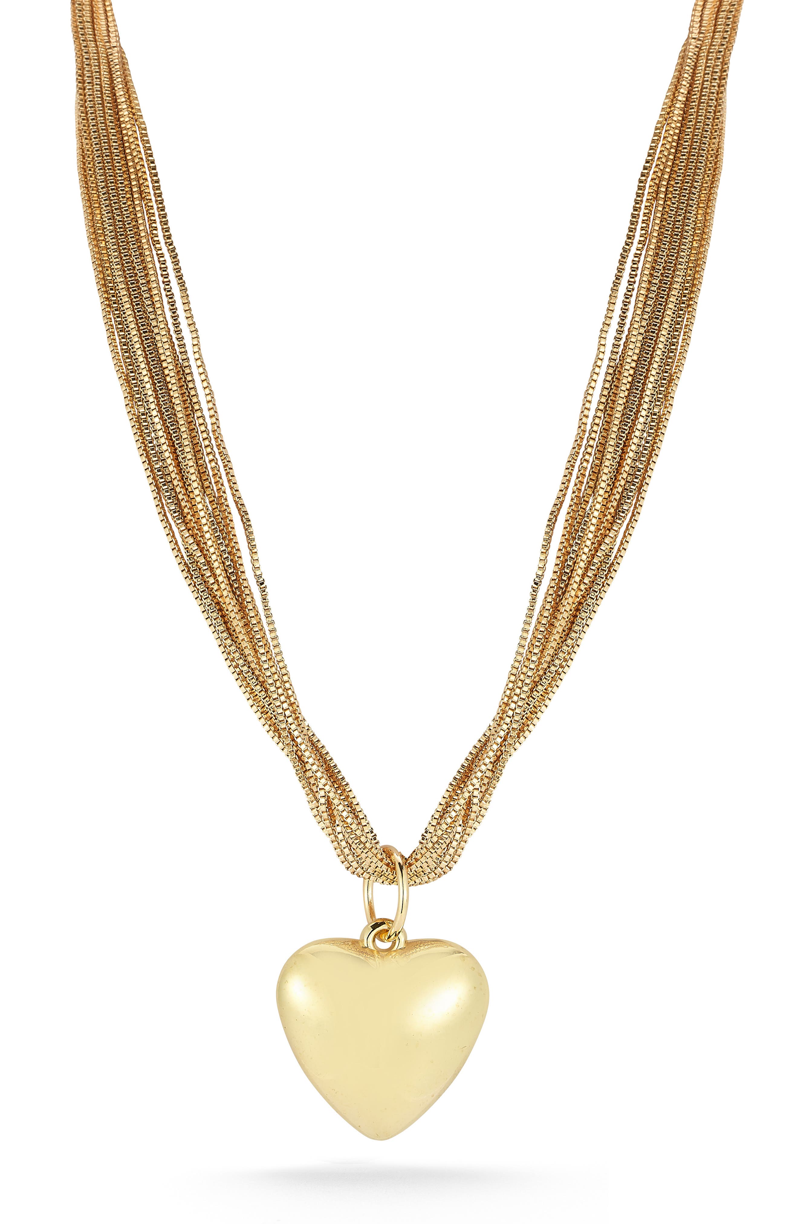 Puffed Heart Pendant Necklace