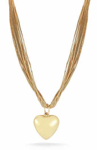 Puffed Heart Pendant Necklace