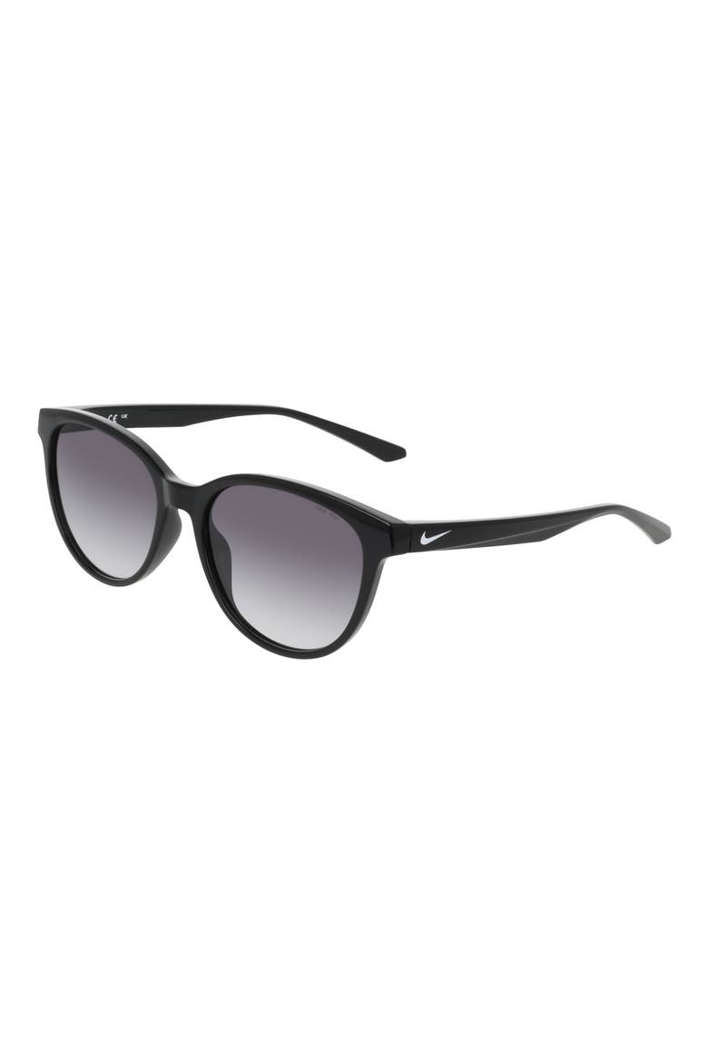 Vital Trend 55mm Gradient Round Sunglasses, Alternate, color, BLACK / SMOKE GRADIENT