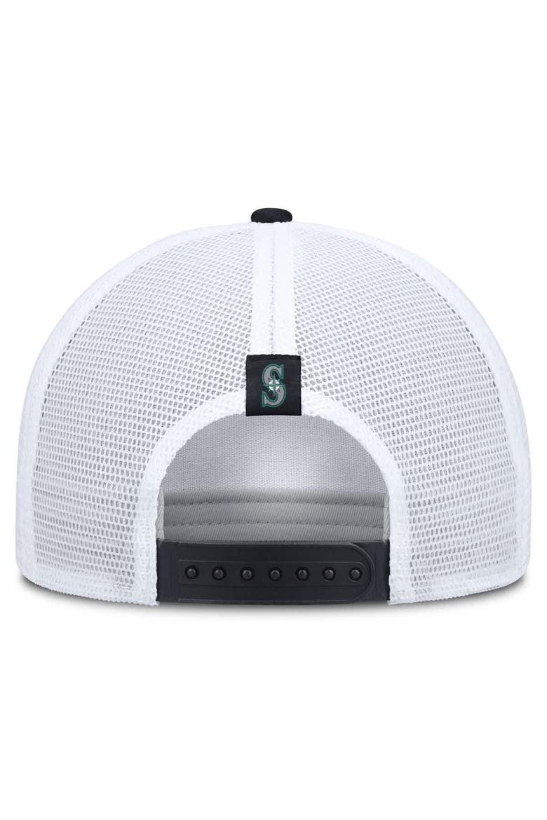 Men's Nike  Khaki/Navy Seattle Mariners Rise A-Frame Trucker Adjustable Hat, Alternate, color, Khaki