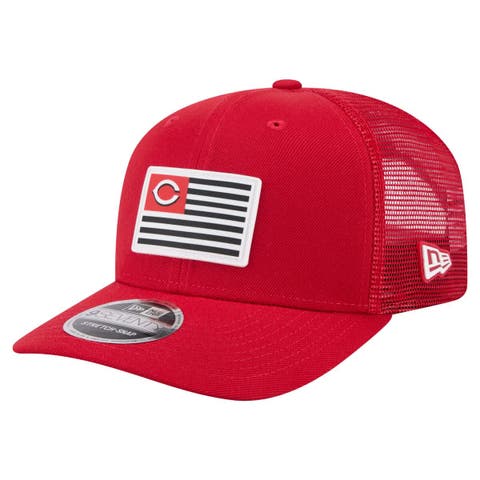 Men's New Era Red Cincinnati Reds Flag 9SEVENTY COOLERA Stretch-Snap Hat