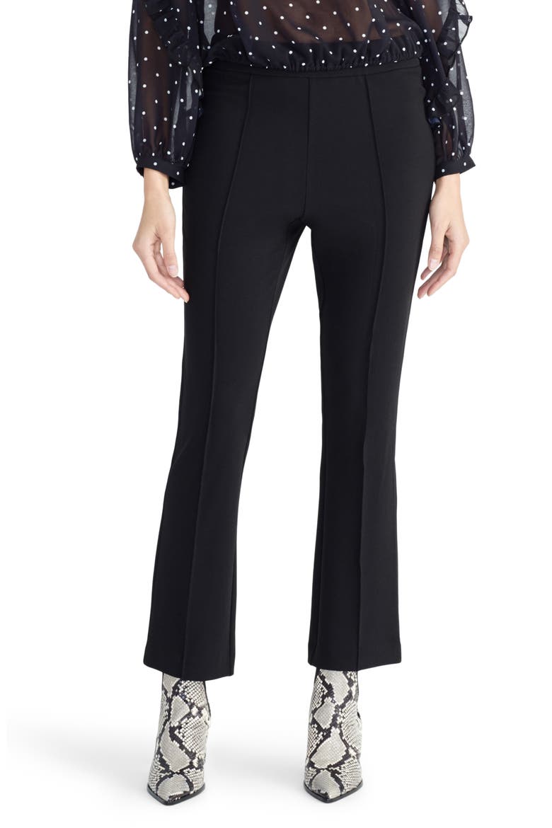 Flare Crepe Pants, Main, color, BLACK